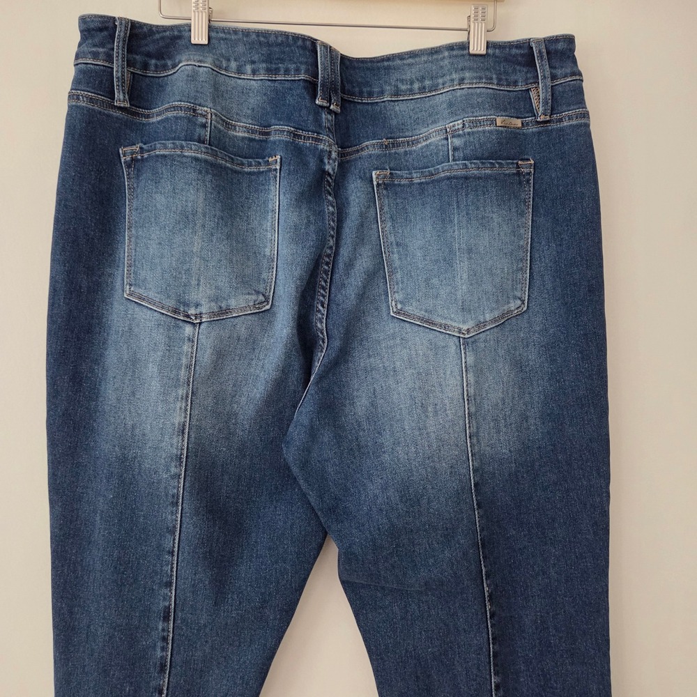 KanCan Jeans Blue Flare High Rise Frayed Split Hem Womens 22 - Picture 6 of 9